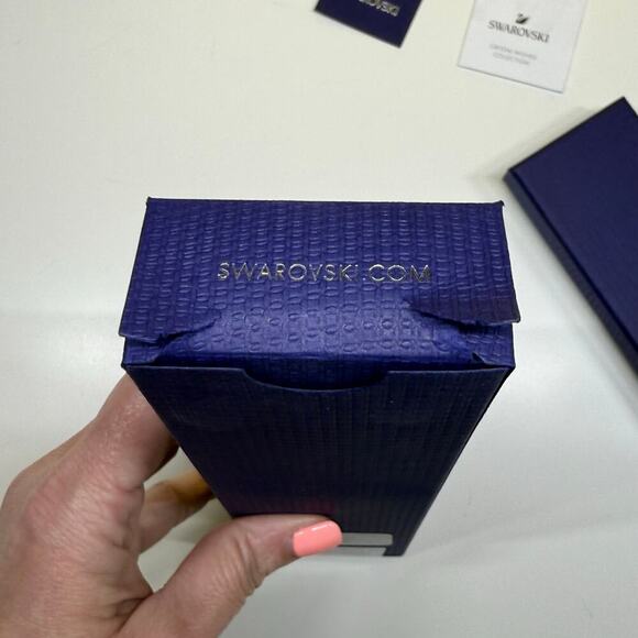 Swarovsky | Bracelet Storage Box w/ Gift Bag | Navy Blue | 8.75 x 2 x 1 in. - Picture 7 of 16